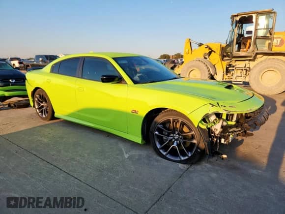 2023 Dodge Charger Scat Pack with VIN 2C3CDXGJXPH592686, listed as a Copart auction lot 80138575 with 24,252 mi miles and Clean title. Bid and sale history available at DreamBid. Image 4.