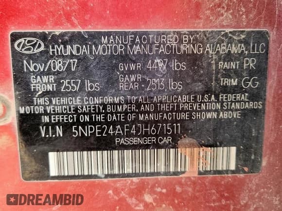 ✅ 2018 Hyundai Sonata SE • VIN: 5NPE24AF4JH671511 • Лот: 70567515. Опубликован ранее на Copart с пробегом 212 323 миль. Бесплатный доступ к архиву аукционных продаж из США и подробный отчёт об истории автомобиля на DreamBid. Изображение 12.