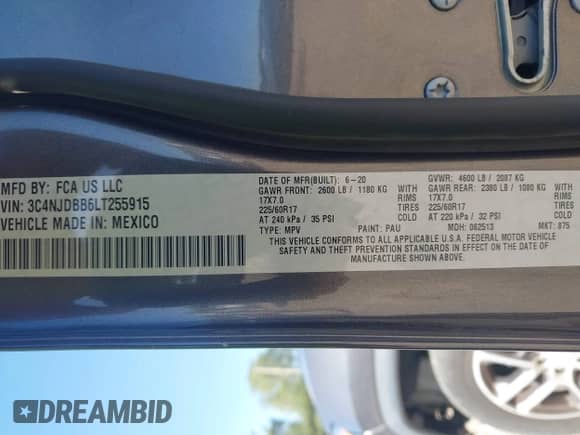 2020 Jeep Compass Latitude с VIN 3C4NJDBB6LT255915, выставлен на аукционе IAAI как лот 43119377 с пробегом 76 566 миль миль и . История ставок и продаж доступна на DreamBid. Изображение 9.