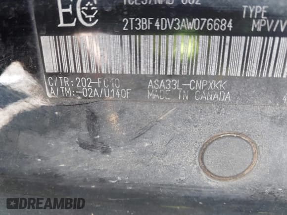 ✅ 2010 Toyota RAV4 • VIN: 2T3BF4DV3AW076684 • Лот: 43235096. Опубликован ранее на IAAI с пробегом 213 128 миль. Бесплатный доступ к архиву аукционных продаж из США и подробный отчёт об истории автомобиля на DreamBid. Изображение 9.