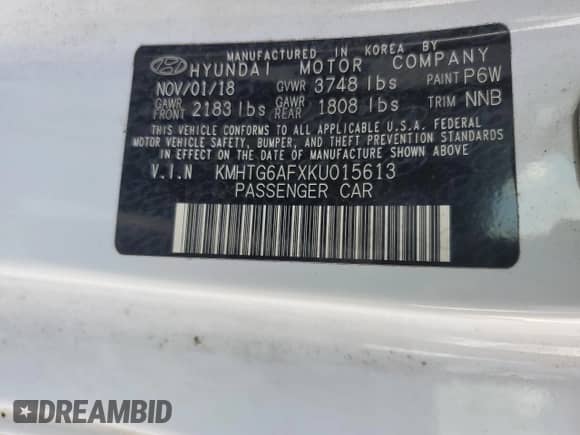 2019 Hyundai Veloster 2.0 z VIN KMHTG6AFXKU015613, wystawiony jako Copart lot #54073665 z przebiegiem 94 066 mil mil oraz Szkoda całkowita • Salvage title. Historia ofert i sprzedaży dostępna na DreamBid. Obrazek 13.