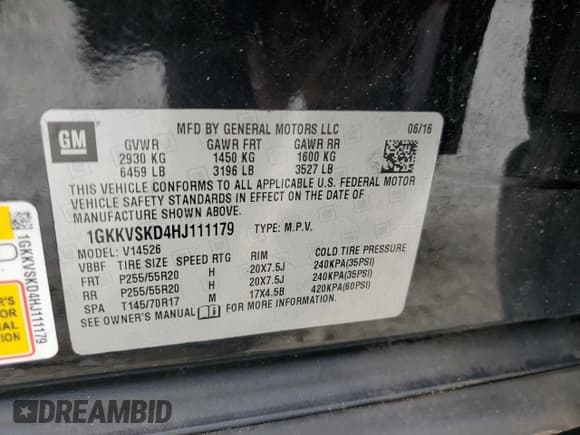 ✅ 2017 GMC Acadia Limited • VIN: 1GKKVSKD4HJ111179 • Лот: 85669735. Опубликован ранее на Copart с пробегом 222 281 миль. Бесплатный доступ к архиву аукционных продаж из США и подробный отчёт об истории автомобиля на DreamBid. Изображение 13.