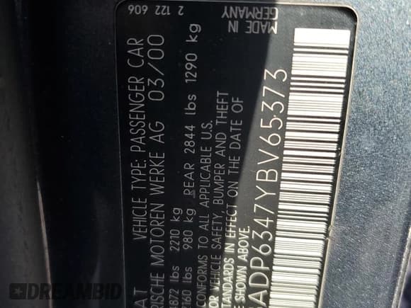 ✅ 2000 BMW 5 Series 528i • VIN: WBADP6347YBV65373 • Lot: 84555465. Listed on Copart with Not provided. Free auction sales archive from the USA and detailed vehicle history report at DreamBid. Image 12.