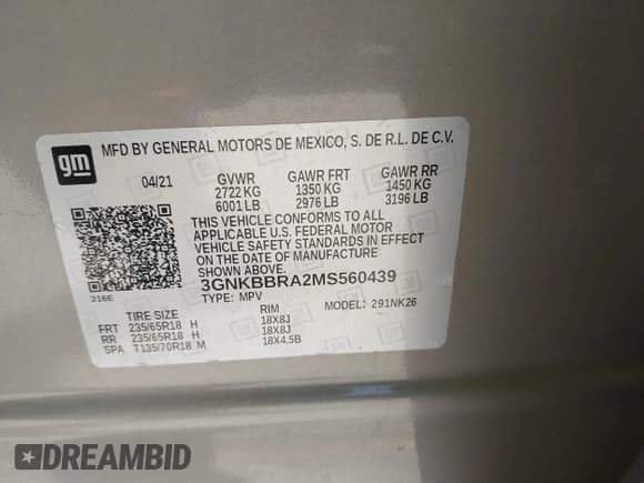 ✅ 2021 Chevrolet Blazer LT • VIN: 3GNKBBRA2MS560439 • Лот: 42489522. Опубликован ранее на IAAI с пробегом 70 349 миль. Бесплатный доступ к архиву аукционных продаж из США и подробный отчёт об истории автомобиля на DreamBid. Изображение 9.