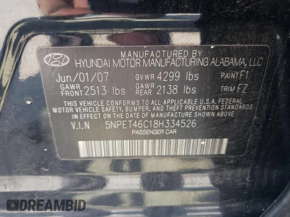 ✅ 2008 Hyundai Sonata GLS • VIN: 5NPET46C18H334526 • Лот: 70719874. Опубликован ранее на Copart с пробегом 178 017 миль. Бесплатный доступ к архиву аукционных продаж из США и подробный отчёт об истории автомобиля на DreamBid. Изображение 13.