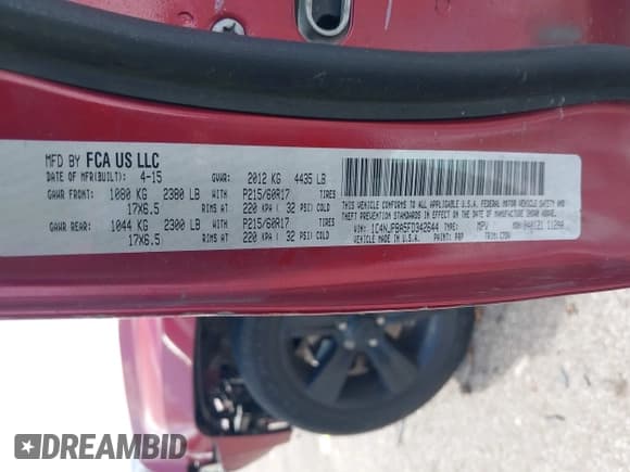 ✅ 2015 Jeep Patriot Altitude • VIN: 1C4NJPBA5FD342644 • Лот: 43099463. Опубликован ранее на IAAI с пробегом Не указан. Бесплатный доступ к архиву аукционных продаж из США и подробный отчёт об истории автомобиля на DreamBid. Изображение 9.