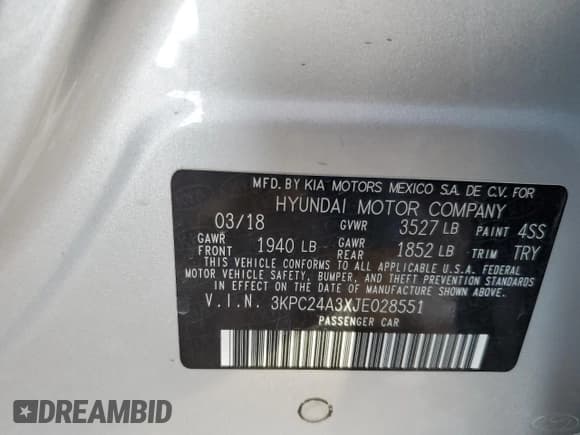 ✅ 2018 Hyundai Accent SE • VIN: 3KPC24A3XJE028551 • Лот: 42152025. Опубликован ранее на Copart с пробегом 48 349 миль. Бесплатный доступ к архиву аукционных продаж из США и подробный отчёт об истории автомобиля на DreamBid. Изображение 12.