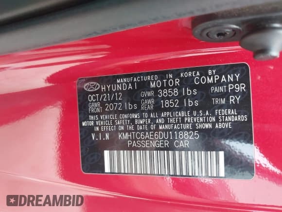 ✅ 2013 Hyundai Veloster Turbo • VIN: KMHTC6AE6DU118825 • Lot: 42751415. Wystawiony na IAAI z przebiegiem 74 097 mil. Bezpłatny archiwum sprzedaży aukcyjnych z USA i szczegółowy raport historii pojazdu na DreamBid. Zdjęcie 9.