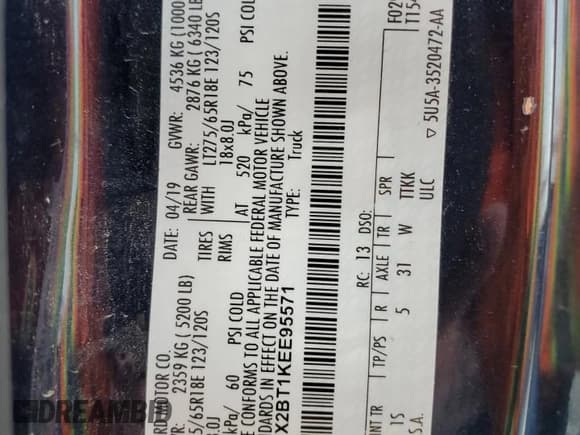 ✅ 2019 Ford F-250 XL • VIN: 1FT7X2BT1KEE95571 • Lot: 62677135. Listed on Copart with 136,344 mi. Free auction sales archive from the USA and detailed vehicle history report at DreamBid. Image 12.