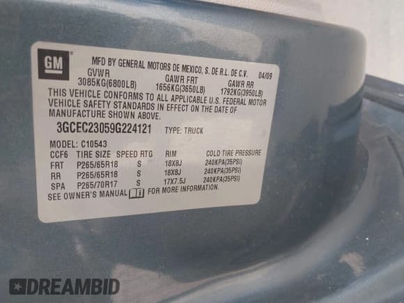 ✅ 2009 Chevrolet Silverado 1500 LT • VIN: 3GCEC23059G224121 • Лот: 43695996. Опубликован ранее на IAAI с пробегом Не указан. Бесплатный доступ к архиву аукционных продаж из США и подробный отчёт об истории автомобиля на DreamBid. Изображение 9.