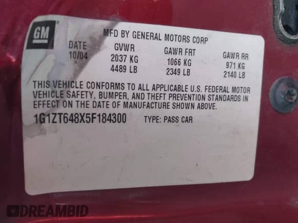 2005 Chevrolet Malibu Maxx LS с VIN 1G1ZT648X5F184300, выставлен на аукционе IAAI как лот 41500217 с пробегом 79 362 миль миль и . История ставок и продаж доступна на DreamBid. Изображение 9.