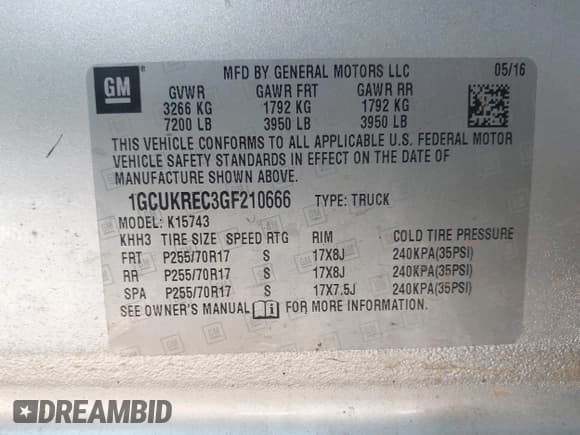 ✅ 2016 Chevrolet Silverado 1500 LT • VIN: 1GCUKREC3GF210666 • Lot: 43638489. Wystawiony na IAAI z przebiegiem 198 047 mil. Bezpłatny archiwum sprzedaży aukcyjnych z USA i szczegółowy raport historii pojazdu na DreamBid. Zdjęcie 9.