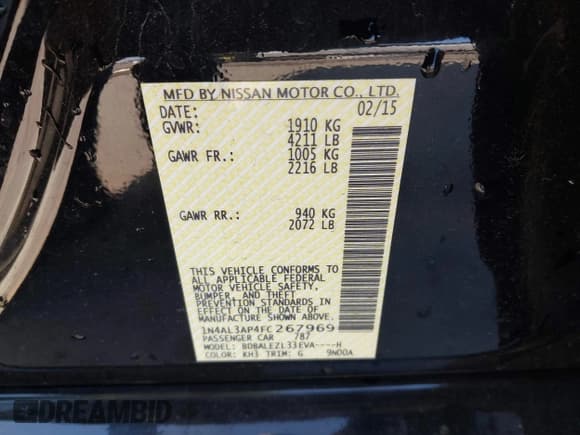 ✅ 2015 Nissan Altima S • VIN: 1N4AL3AP4FC267969 • Лот: 43720446. Опубликован ранее на IAAI с пробегом 112 234 миль. Бесплатный доступ к архиву аукционных продаж из США и подробный отчёт об истории автомобиля на DreamBid. Изображение 9.