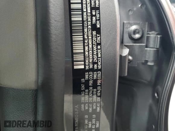 ✅ 2018 Alfa Romeo Stelvio • VIN: ZASFAKAN7J7C01195 • Lot: 82287485. Listed on Copart with 62,431 mi. Free auction sales archive from the USA and detailed vehicle history report at DreamBid. Image 13.