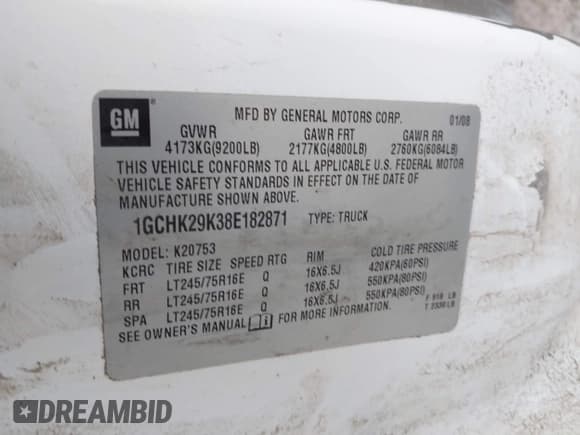 ✅ 2008 Chevrolet Silverado 2500HD 1LT • VIN: 1GCHK29K38E182871 • Lot: 42067577. Wystawiony na IAAI z przebiegiem 262 626 mil. Bezpłatny archiwum sprzedaży aukcyjnych z USA i szczegółowy raport historii pojazdu na DreamBid. Zdjęcie 9.