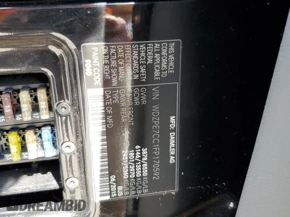 ✅ 2015 Mercedes-Benz Sprinter Passenger • VIN: WDZPE7CC1FP170592 • Лот: 71725184. Опубликован ранее на Copart с пробегом Не указан. Бесплатный доступ к архиву аукционных продаж из США и подробный отчёт об истории автомобиля на DreamBid. Изображение 14.