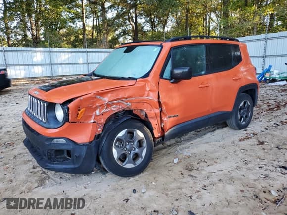 ✅ 2017 Jeep Renegade Sport • VIN: ZACCJAAB0HPE60457 • Лот: 89434835. Опубликован ранее на Copart с пробегом 58 237 миль. Бесплатный доступ к архиву аукционных продаж из США и подробный отчёт об истории автомобиля на DreamBid. Изображение 1.