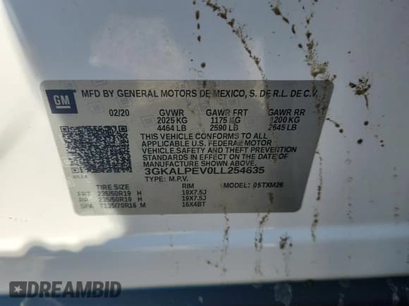 ✅ 2020 GMC Terrain SLT • VIN: 3GKALPEV0LL254635 • Лот: 90420155. Опубликован ранее на Copart с пробегом Не указан. Бесплатный доступ к архиву аукционных продаж из США и подробный отчёт об истории автомобиля на DreamBid. Изображение 13.