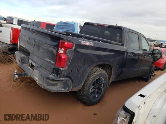 2022 Chevrolet Silverado 1500 Custom Trail Boss with VIN 3GCPDCED7NG661849, listed as a Copart auction lot 46292425 with 97,096 mi miles and Salvage title. Bid and sale history available at DreamBid. Image 3.