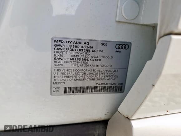 ✅ 2021 Audi Q5 Prestige • VIN: WA1CAAFY0M2010108 • Лот: 71600585. Опубликован ранее на Copart с пробегом 81 594 миль. Бесплатный доступ к архиву аукционных продаж из США и подробный отчёт об истории автомобиля на DreamBid. Изображение 13.