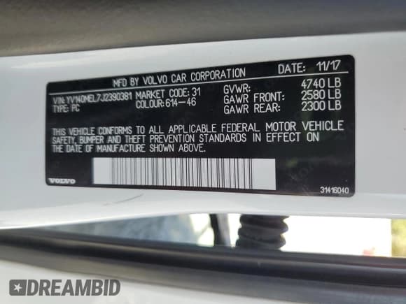 ✅ 2018 Volvo V60 Dynamic • VIN: YV140MEL7J2390381 • Лот: 82303105. Опубликован ранее на Copart с пробегом 129 001 миль. Бесплатный доступ к архиву аукционных продаж из США и подробный отчёт об истории автомобиля на DreamBid. Изображение 12.