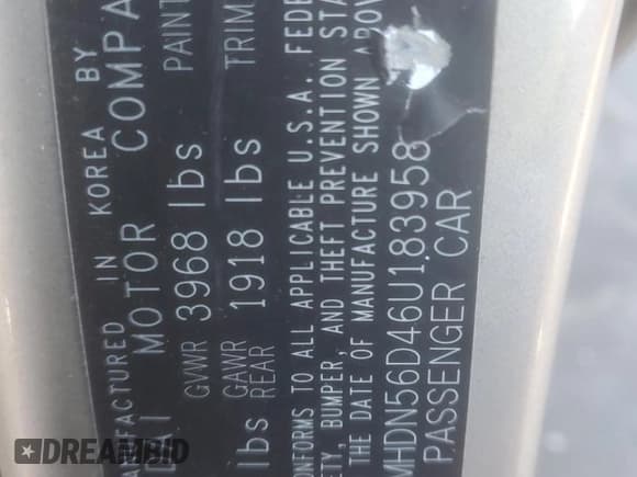 ✅ 2006 Hyundai Elantra GLS • VIN: KMHDN56D46U183958 • Lot: 88698985. Wystawiony na Copart z przebiegiem 154 359 mil. Bezpłatny archiwum sprzedaży aukcyjnych z USA i szczegółowy raport historii pojazdu na DreamBid. Zdjęcie 12.