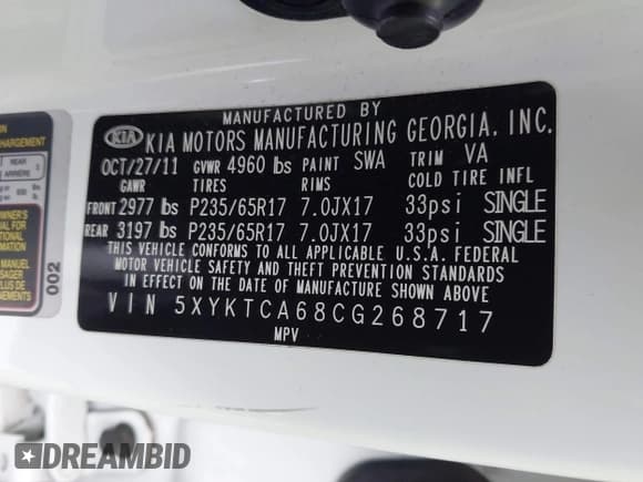 ✅ 2012 Kia Sorento LX • VIN: 5XYKTCA68CG268717 • Lot: 42373058. Wystawiony na IAAI z przebiegiem 171 790 mil. Bezpłatny archiwum sprzedaży aukcyjnych z USA i szczegółowy raport historii pojazdu na DreamBid. Zdjęcie 9.