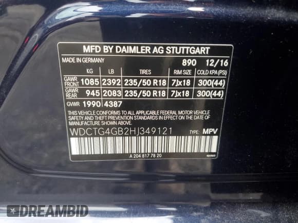 ✅ 2017 Mercedes-Benz GLA 250 • VIN: WDCTG4GB2HJ349121 • Lot: 87368655. Wystawiony na Copart z przebiegiem 10 833 mil. Bezpłatny archiwum sprzedaży aukcyjnych z USA i szczegółowy raport historii pojazdu na DreamBid. Zdjęcie 14.