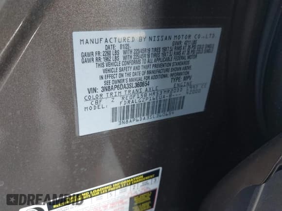 ✅ 2025 Nissan Kicks SR • VIN: 3N8AP6DA3SL360654 • Lot: 42959509. Wystawiony na IAAI z przebiegiem 1 988 mil. Bezpłatny archiwum sprzedaży aukcyjnych z USA i szczegółowy raport historii pojazdu na DreamBid. Zdjęcie 9.