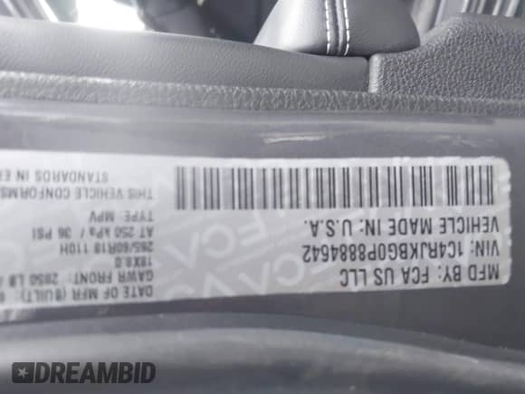 2023 Jeep Grand Cherokee Limited с VIN 1C4RJKBG0P8884642, выставлен на аукционе IAAI как лот 43183791 с пробегом 38 385 миль миль и . История ставок и продаж доступна на DreamBid. Изображение 9.