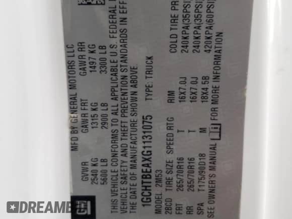 2016 Chevrolet Colorado 4WD WT с VIN 1GCHTBEAXG1131075, выставлен на аукционе Copart как лот 52015655 с пробегом 183 524 миль миль и Списание • Salvage title. История ставок и продаж доступна на DreamBid. Изображение 12.