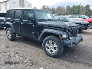 ✅ 2022 Jeep Wrangler Unlimited Sport S • VIN: 1C4HJXDG1NW142202 • Lot: 41864413. Listed on IAAI with 100,647 mi. Free auction sales archive from the USA and detailed vehicle history report at DreamBid. Image 1.