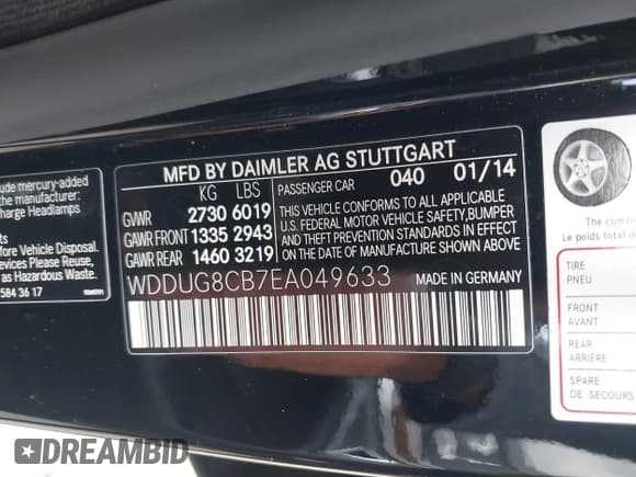 ✅ 2014 Mercedes-Benz S 550 • VIN: WDDUG8CB7EA049633 • Lot: 43221999. Listed on IAAI with 123,393 mi. Free auction sales archive from the USA and detailed vehicle history report at DreamBid. Image 9.