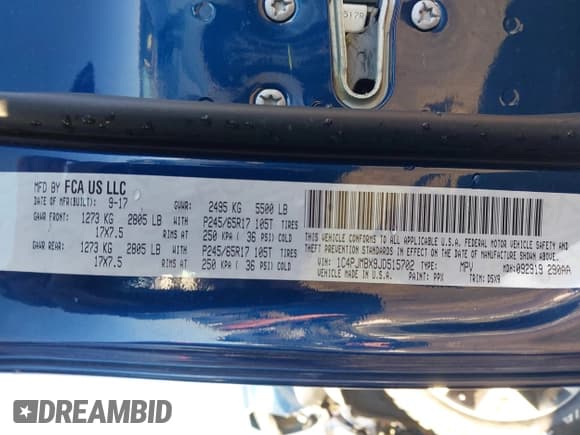 ✅ 2018 Jeep Cherokee Trailhawk • VIN: 1C4PJMBX9JD515702 • Lot: 43622143. Listed on IAAI with 82,254 mi. Free auction sales archive from the USA and detailed vehicle history report at DreamBid. Image 9.