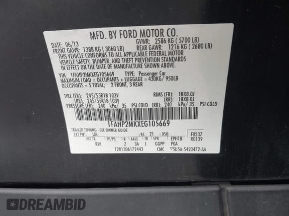 ✅ 2014 Ford Police Interceptor • VIN: 1FAHP2MKXEG105669 • Lot: 42240752. Wystawiony na IAAI z przebiegiem 133 148 mil. Bezpłatny archiwum sprzedaży aukcyjnych z USA i szczegółowy raport historii pojazdu na DreamBid. Zdjęcie 9.