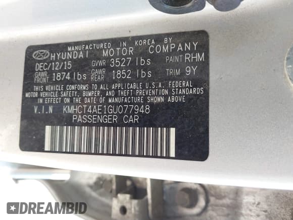 ✅ 2016 Hyundai Accent SE • VIN: KMHCT4AE1GU077948 • Лот: 43475231. Опубликован ранее на IAAI с пробегом 143 948 миль. Бесплатный доступ к архиву аукционных продаж из США и подробный отчёт об истории автомобиля на DreamBid. Изображение 9.