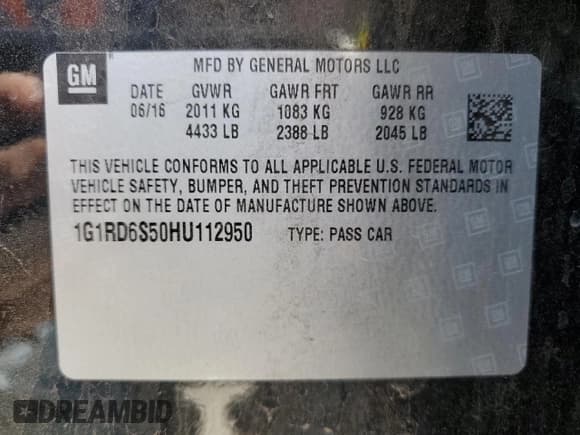 ✅ 2017 Chevrolet Volt Premier • VIN: 1G1RD6S50HU112950 • Lot: 84618704. Wystawiony na Copart z przebiegiem 112 557 mil. Bezpłatny archiwum sprzedaży aukcyjnych z USA i szczegółowy raport historii pojazdu na DreamBid. Zdjęcie 12.