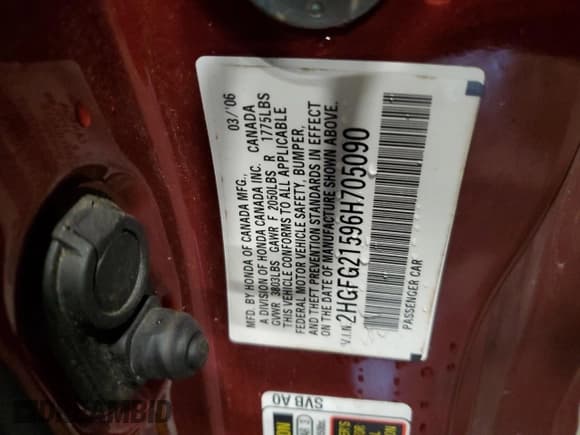 ✅ 2006 Honda Civic Si • VIN: 2HGFG21596H705090 • Лот: 82372285. Опубликован ранее на Copart с пробегом 143 094 миль. Бесплатный доступ к архиву аукционных продаж из США и подробный отчёт об истории автомобиля на DreamBid. Изображение 12.