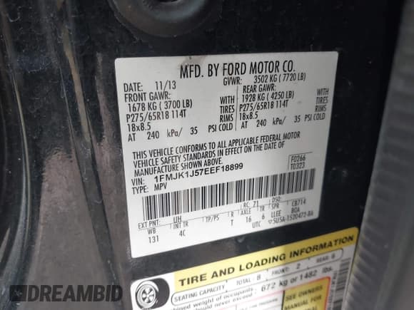 ✅ 2014 Ford Expedition Max King Ranch • VIN: 1FMJK1J57EEF18899 • Lot: 43701156. Wystawiony na IAAI z przebiegiem 193 792 mil. Bezpłatny archiwum sprzedaży aukcyjnych z USA i szczegółowy raport historii pojazdu na DreamBid. Zdjęcie 9.