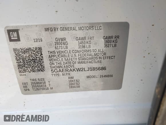 ✅ 2020 Buick Enclave Preferred • VIN: 5GAERAKW2LJ185686 • Лот: 42043451. Опубликован ранее на IAAI с пробегом 77 935 миль. Бесплатный доступ к архиву аукционных продаж из США и подробный отчёт об истории автомобиля на DreamBid. Изображение 9.