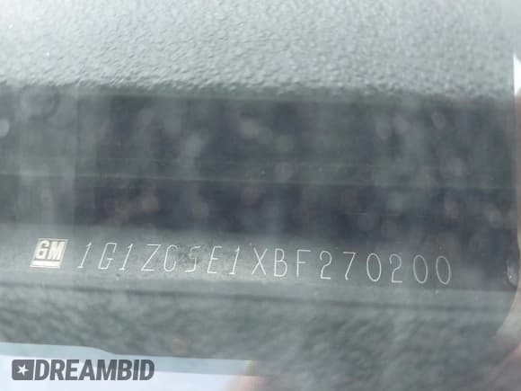 ✅ 2011 Chevrolet Malibu 1LT • VIN: 1G1ZC5E1XBF270200 • Lot: 42359093. Listed on IAAI with 192,973 mi. Free auction sales archive from the USA and detailed vehicle history report at DreamBid. Image 9.