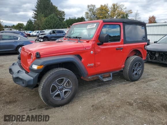 ✅ 2019 Jeep Wrangler Sport S • VIN: 1C4GJXAN1KW510226 • Lot: 87438995. Listed on Copart with 95,473 mi. Free auction sales archive from the USA and detailed vehicle history report at DreamBid. Image 1.