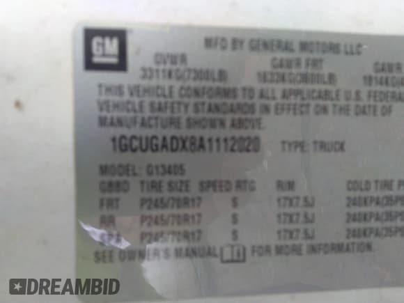 ✅ 2010 Chevrolet Express Cargo • VIN: 1GCUGADX8A1112020 • Lot: 38237740. Listed on IAAI with Not provided. Free auction sales archive from the USA and detailed vehicle history report at DreamBid. Image 9.