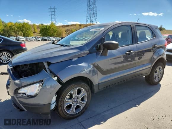 ✅ 2022 Ford EcoSport S • VIN: MAJ6S3FL5NC465070 • Lot: 85104435. Wystawiony na Copart z przebiegiem 55 871 mil. Bezpłatny archiwum sprzedaży aukcyjnych z USA i szczegółowy raport historii pojazdu na DreamBid. Zdjęcie 1.