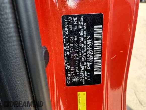 2020 Hyundai Veloster Premium с VIN KMHTG6AF3LU026874, выставлен на аукционе Copart как лот 70461165 с пробегом 40 844 миль миль и Списание • Salvage title. История ставок и продаж доступна на DreamBid. Изображение 12.