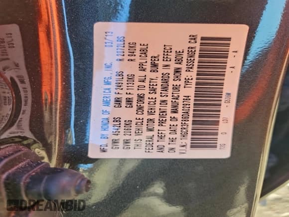 ✅ 2013 Honda Accord EX-L • VIN: 1HGCR3F86DA029764 • Лот: 94878655. Опубликован ранее на Copart с пробегом 35 387 миль. Бесплатный доступ к архиву аукционных продаж из США и подробный отчёт об истории автомобиля на DreamBid. Изображение 12.