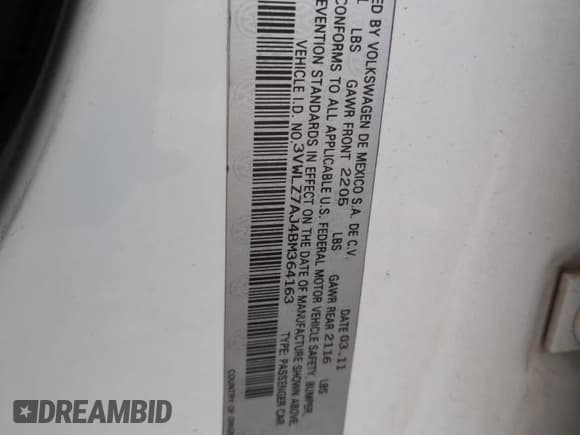 ✅ 2011 Volkswagen Jetta SEL • VIN: 3VWLZ7AJ4BM364163 • Лот: 50105095. Опубликован ранее на Copart с пробегом 241 174 миль. Бесплатный доступ к архиву аукционных продаж из США и подробный отчёт об истории автомобиля на DreamBid. Изображение 12.