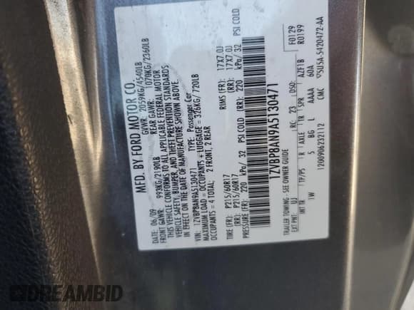 ✅ 2010 Ford Mustang V6 • VIN: 1ZVBP8AN9A5130471 • Lot: 90840455. Listed on Copart with 162,423 mi. Free auction sales archive from the USA and detailed vehicle history report at DreamBid. Image 13.