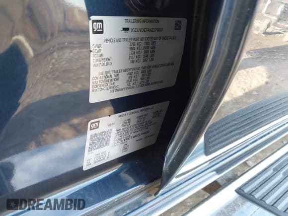 ✅ 2022 Chevrolet Silverado 1500 LT • VIN: 1GCUYDET4NZ175830 • Lot: 43666535. Listed on IAAI with 45,769 mi. Free auction sales archive from the USA and detailed vehicle history report at DreamBid. Image 9.