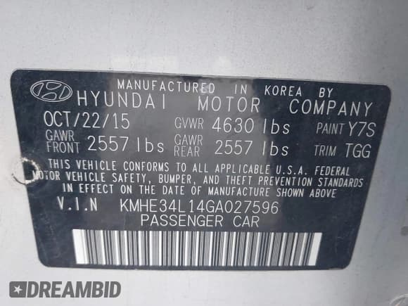 ✅ 2016 Hyundai Sonata Limited • VIN: KMHE34L14GA027596 • Лот: 43608529. Опубликован ранее на IAAI с пробегом 67 173 миль. Бесплатный доступ к архиву аукционных продаж из США и подробный отчёт об истории автомобиля на DreamBid. Изображение 9.